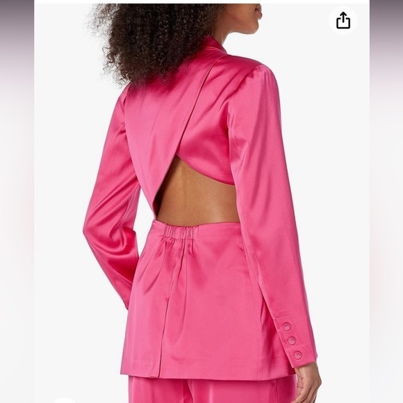 Porsha Williams The Drop Hot Pink Satin two piece co ord set power pantsuit - Picture 13 of 16